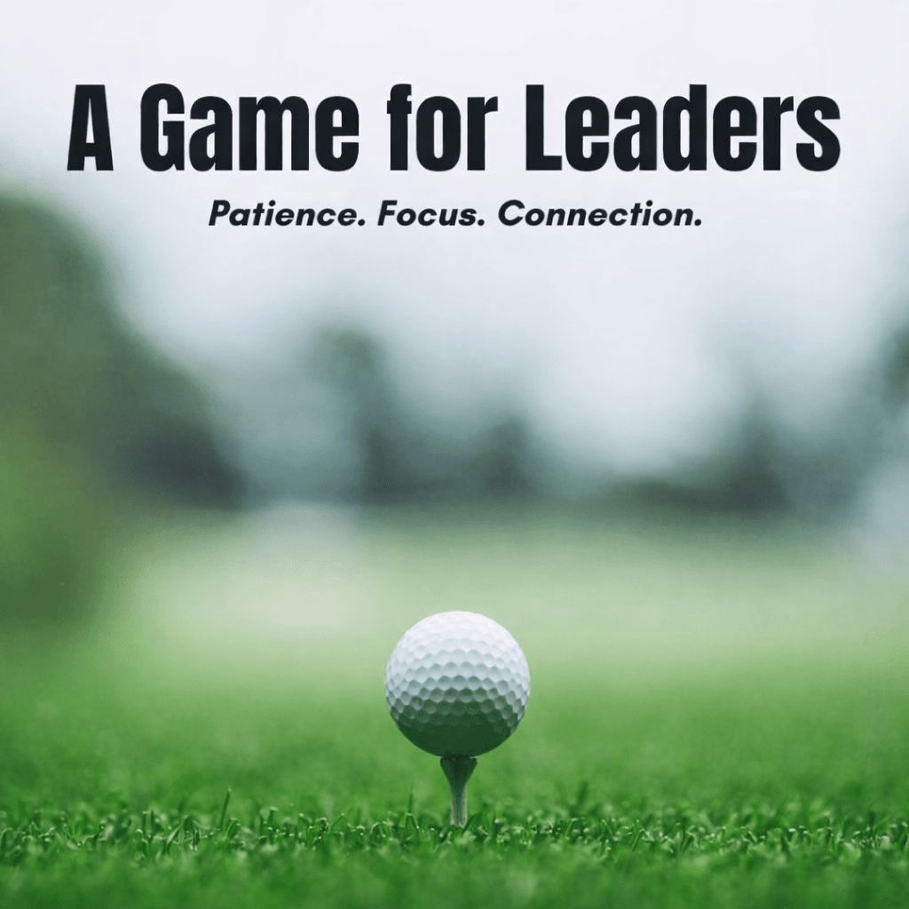 Golf ball on tee symbolizing patience and focus in golf