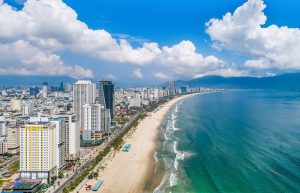 My Khe Beach coastline view near TMS Hotel Da Nang Vietnam