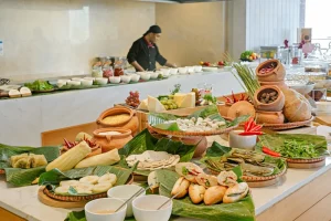 Breakfast buffet at TMS Hotel Da Nang with fresh local and international dishes