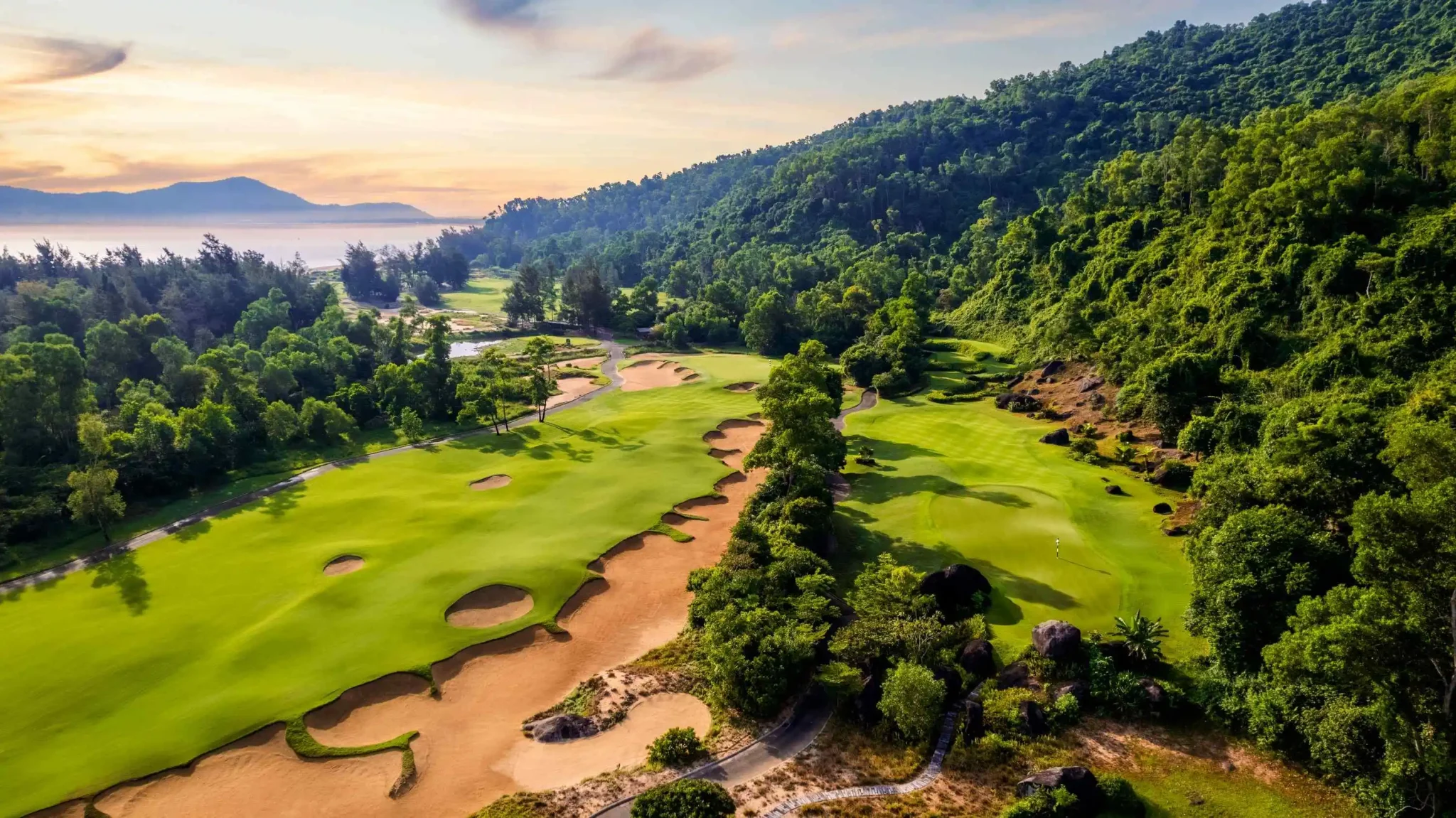 Laguna Lang Co Golf Club Vietnam golf course rice fields coastal layout Hue golf tour 5 days