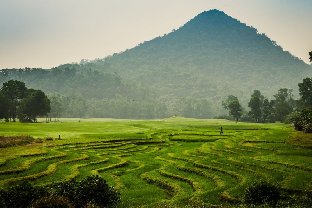 Laguna Golf Lang Co Vietnam scenic fairway with mountain backdrop