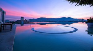 Infinity pool at Novotel Da Nang with ocean and city view