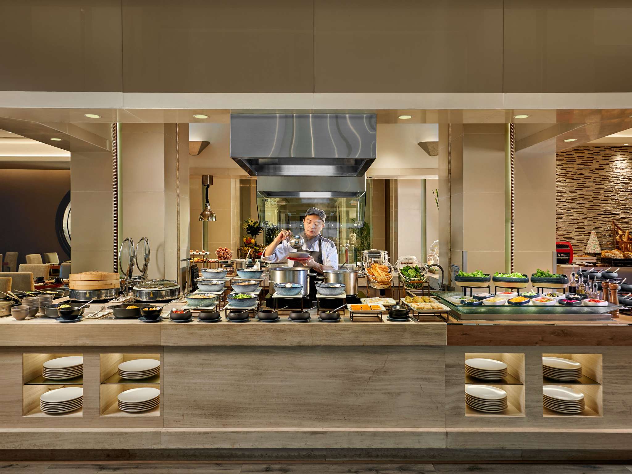 Breakfast spread at Mövenpick Hotel Hanoi Centre