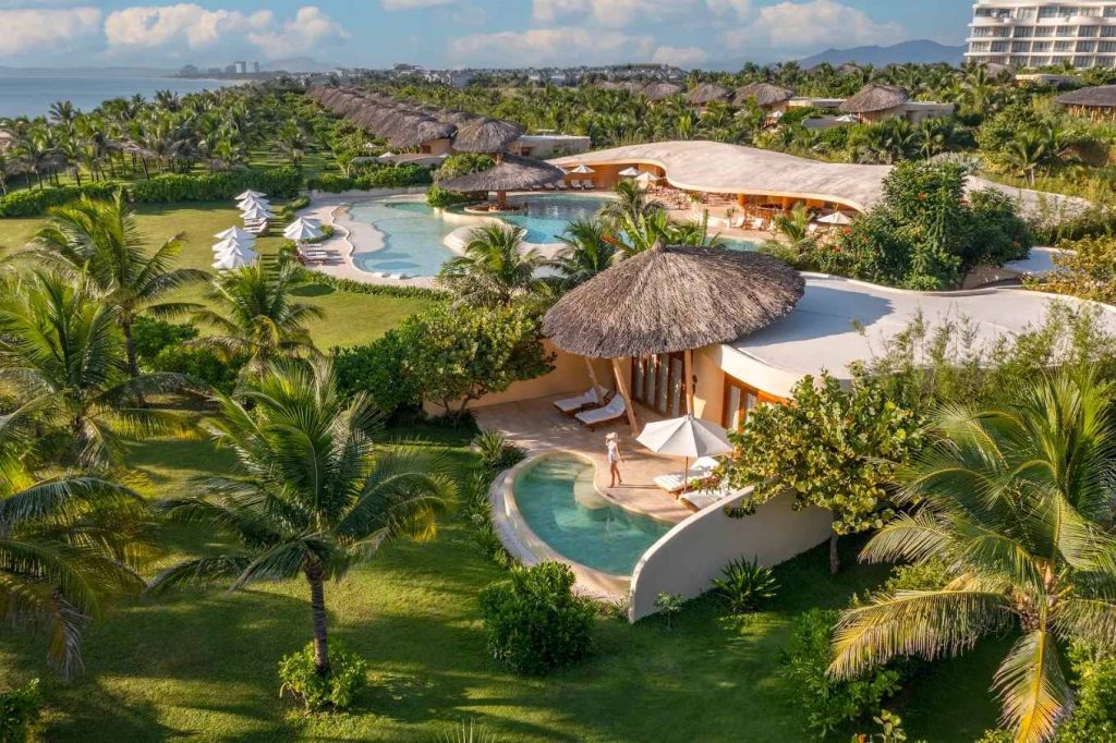 Lagoon pool and thatched pool villas at Ana Mandara Cam Ranh