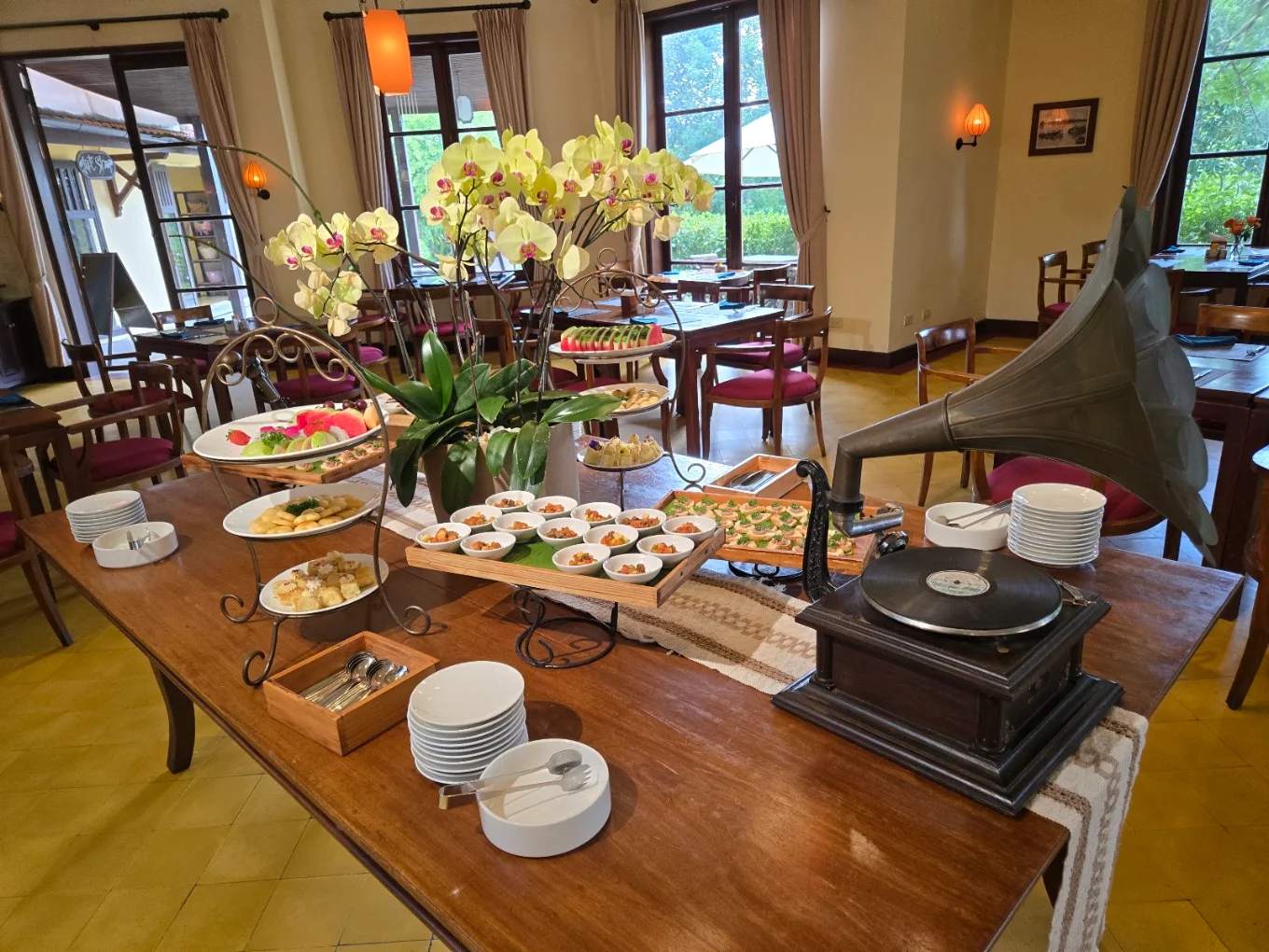 Breakfast buffet at Le Petit Restaurant, Ana Mandara Villas Dalat Resort & Spa