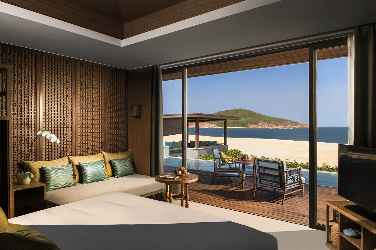 Beachfront pool villa interior with sea view at Anantara Quy Nhon Villas