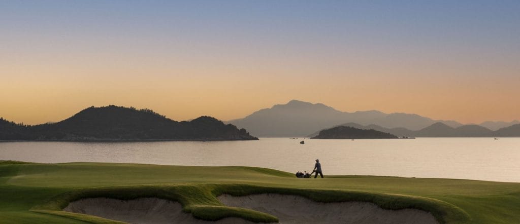 Sunset over the bay from ANARA Binh Tien Golf Club