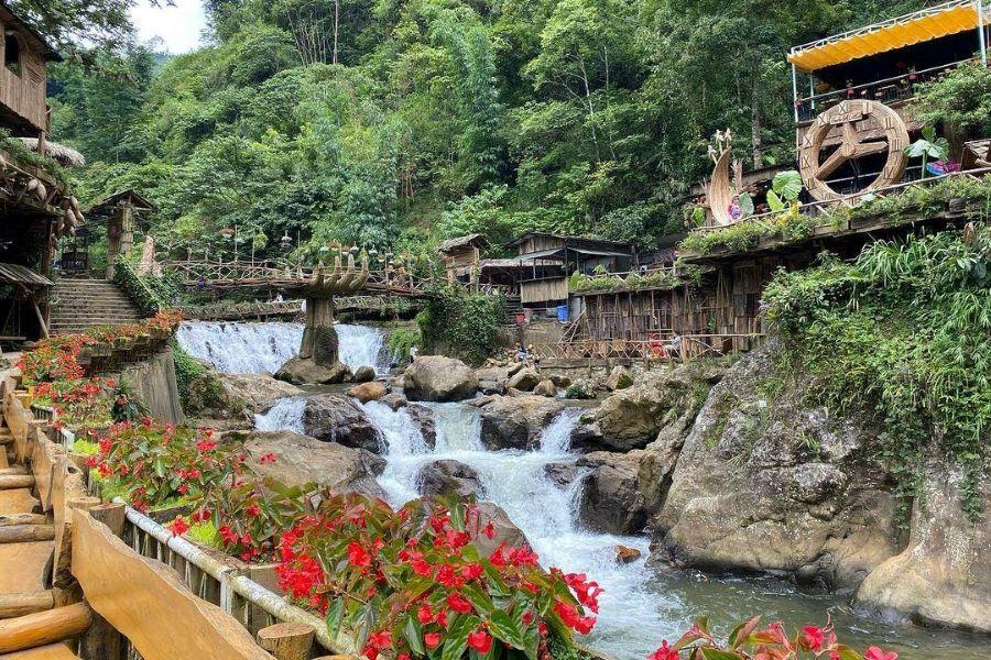 Stream and waterfall at Cat Cat village, a short walk down from Sa Pa town