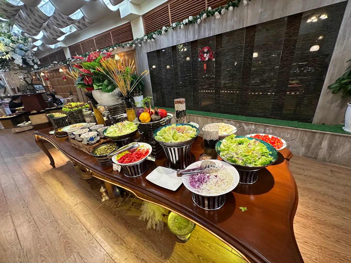 Breakfast buffet salad counter at Du Parc Hotel Dalat