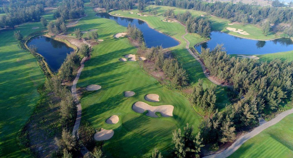 Montgomerie Links Vietnam – aerial pines bunkers, Da Nang, Vietnam
