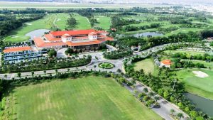 Aerial view of the clubhouse and course at Tan Son Nhat Golf Course